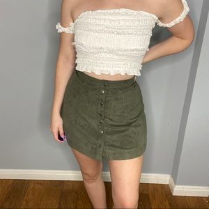Forest Green button up skirt